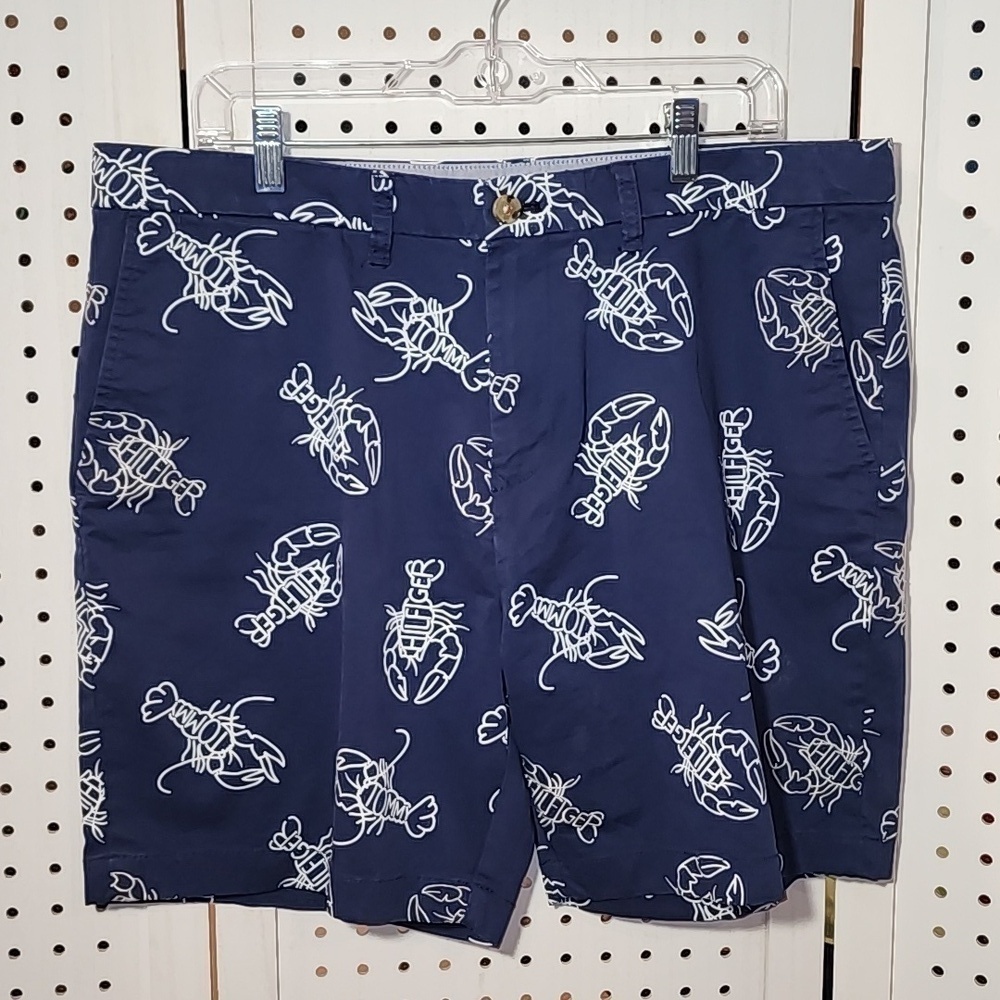 TOMMY HILFIGER Size 36 Navy Blue Lobster Performance Shorts